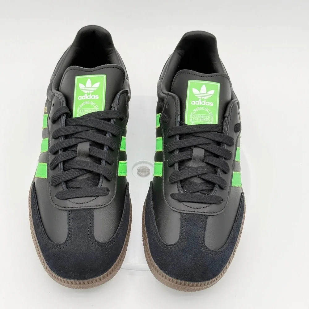 Adidas Samba OG Sneakers Size 8.5 Mens Black Neon Green Gum JR0911 NEW